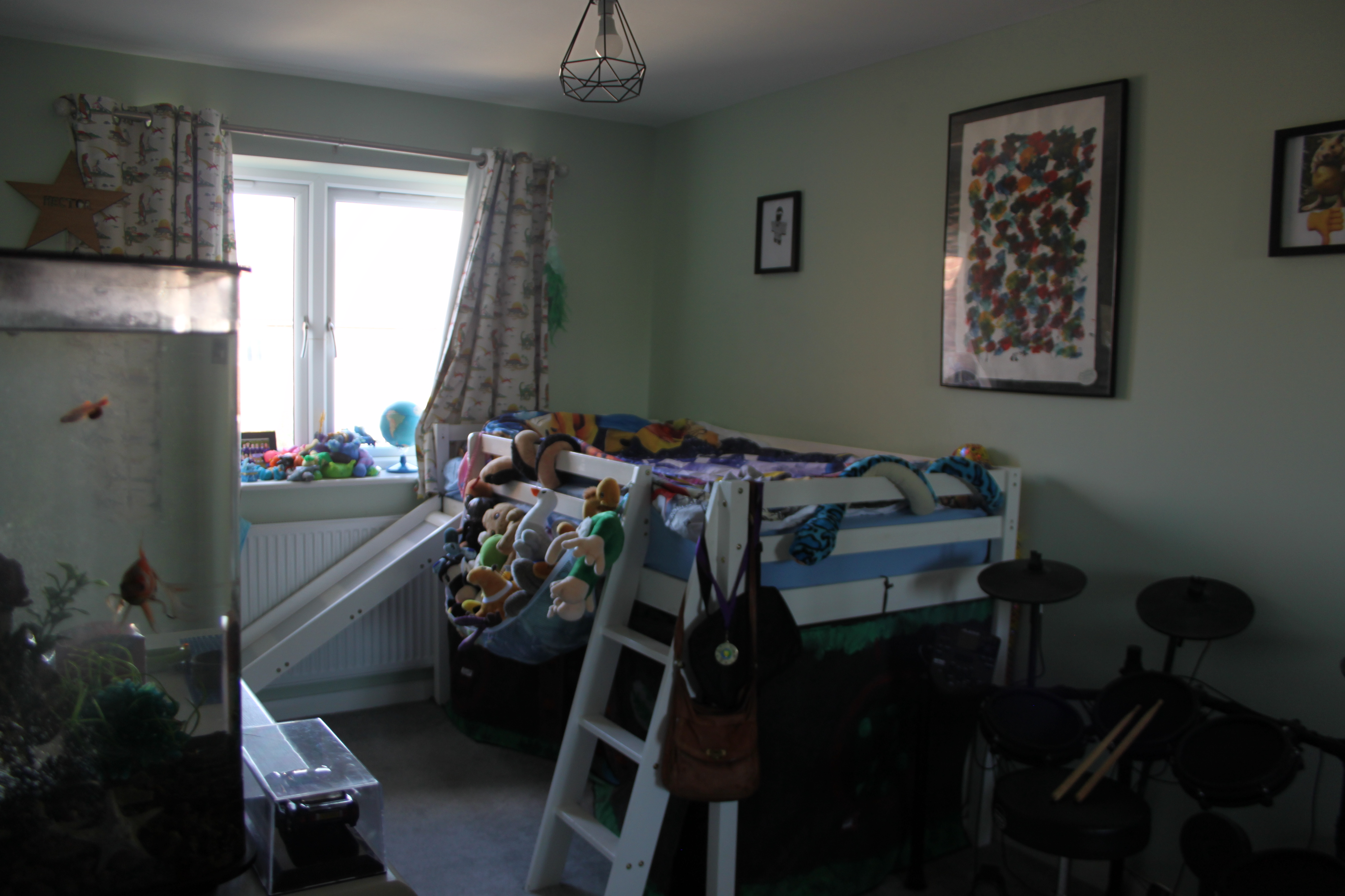 Kids bedroom 1 with cabin bed and fitted wardrobes (mirrored). Bed/furniture can be dismantled or moved
