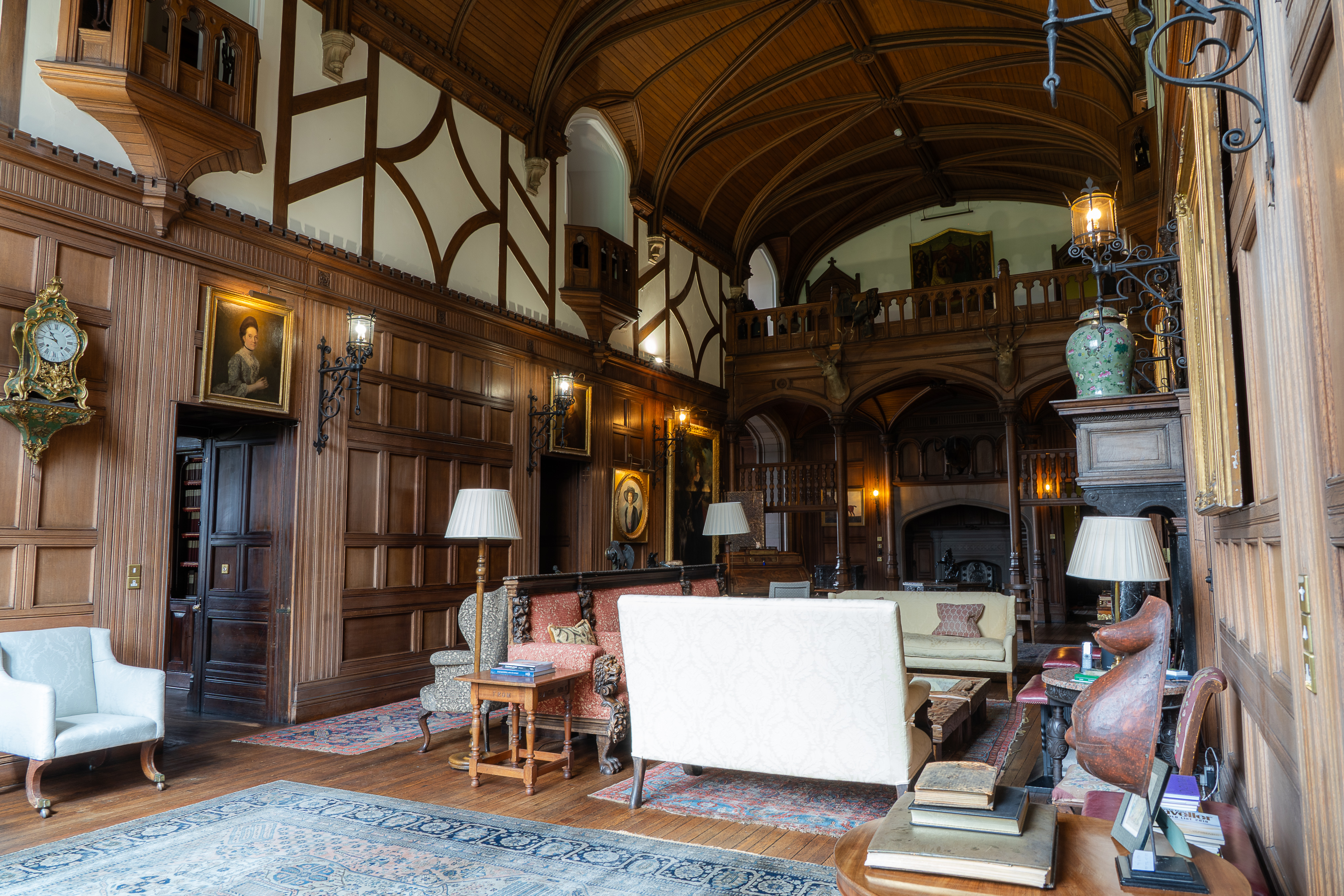 Grand saloon hall with period furnishings Hallyburton Estate