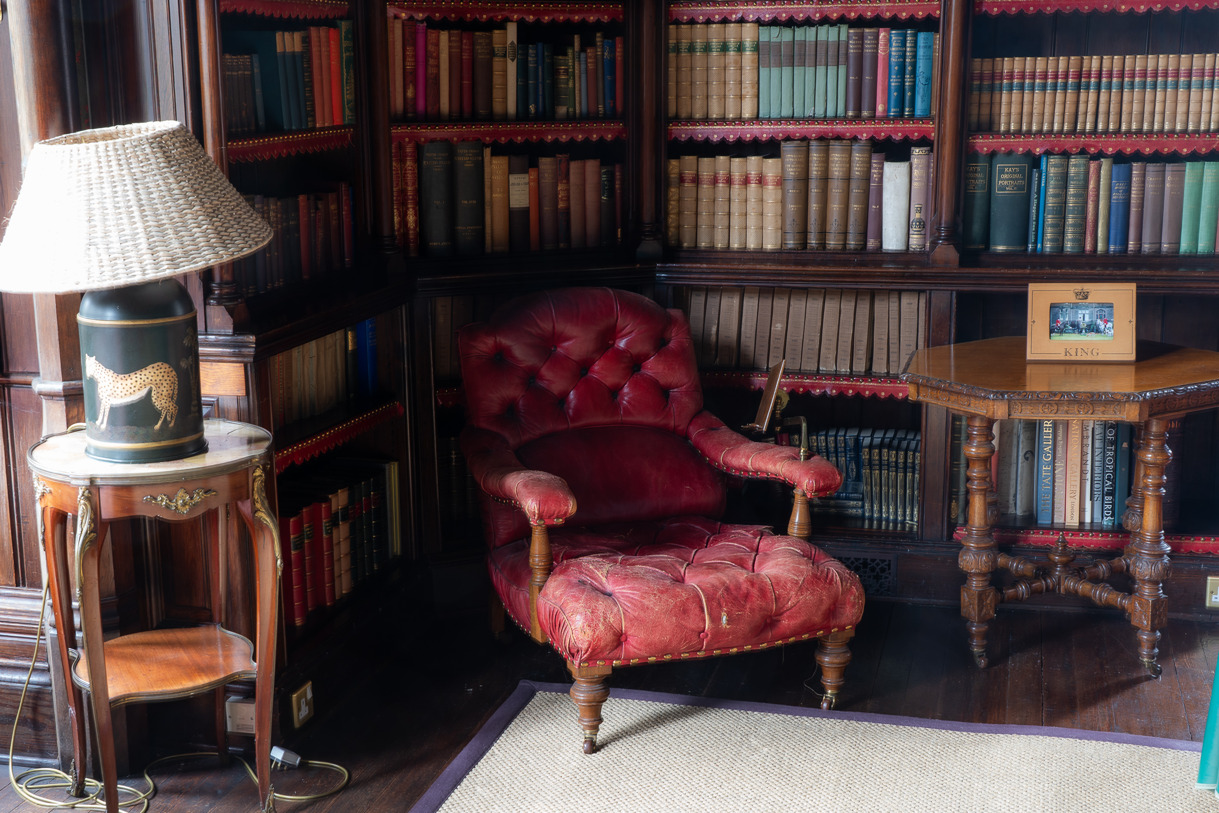 Billiard room with wood panelling Hallyburton Estate