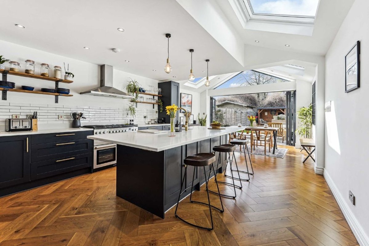 Styled Victorian Terrace: unique shoot location with extension and bar, family home in SW London