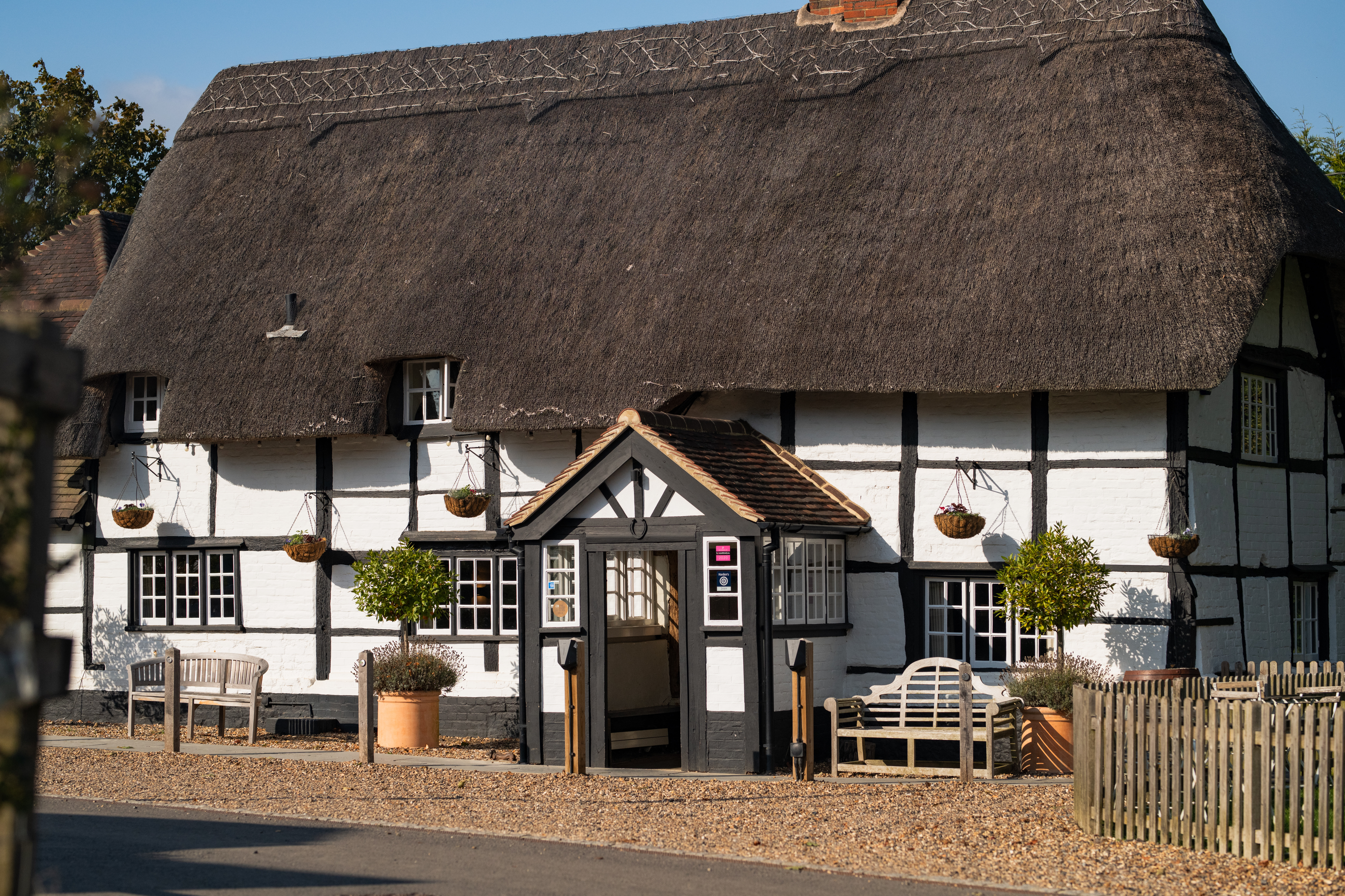 300 year old thatched country Inn with countryside views in Oxfordshire.